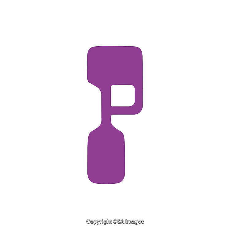 Minimalistic Purple Letter P Shape Isolated on a White Background