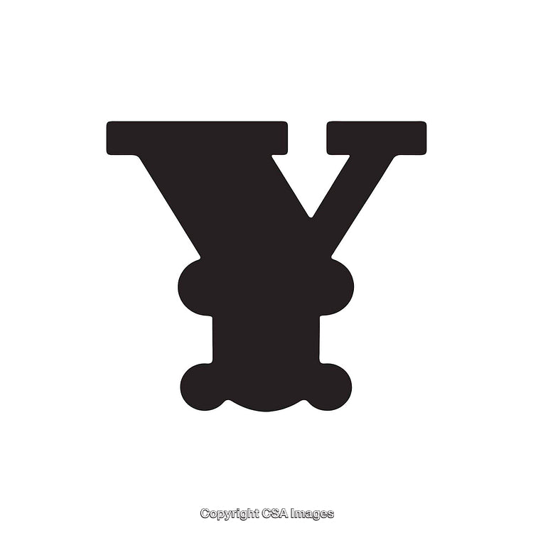 Stylized Letter Y in Bold Decorative Font