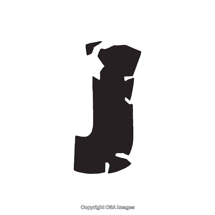 Abstract Black Grunge Letter J on White Background