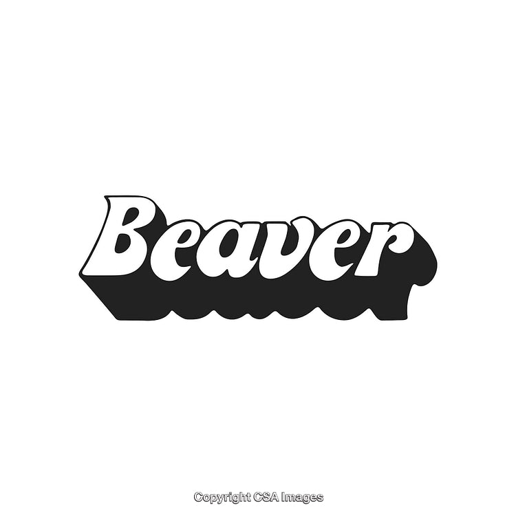 Retro-Styled Black and White Beaver-Themed Typography Logo Design