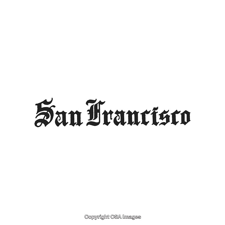 San Francisco Text in Ornate Gothic Lettering Style