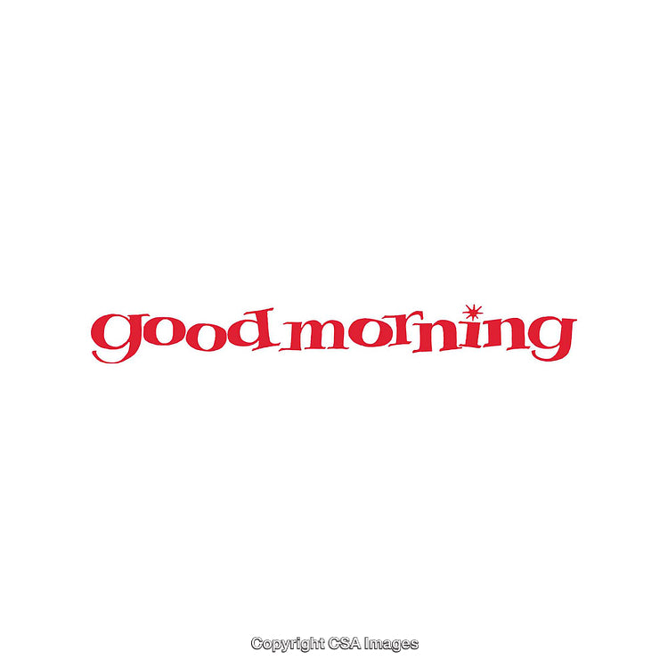 Simple Red 'Good Morning' Text on Minimal White Background
