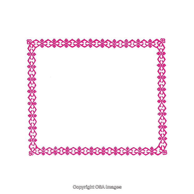 Pink Decorative Border with Intricate Geometric and Floral Patterns