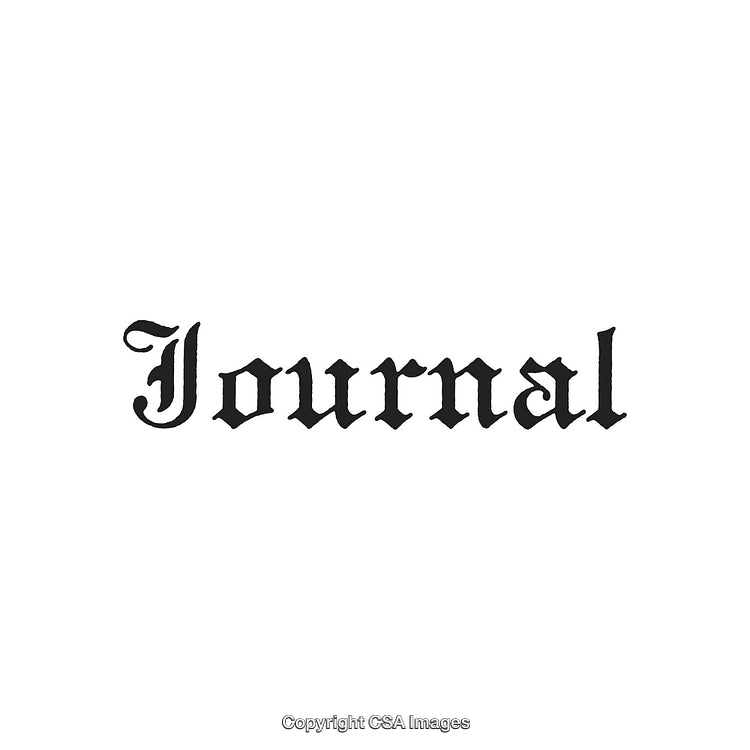 Vintage Textured Word 'Journal' in Gothic Style Font on White Background