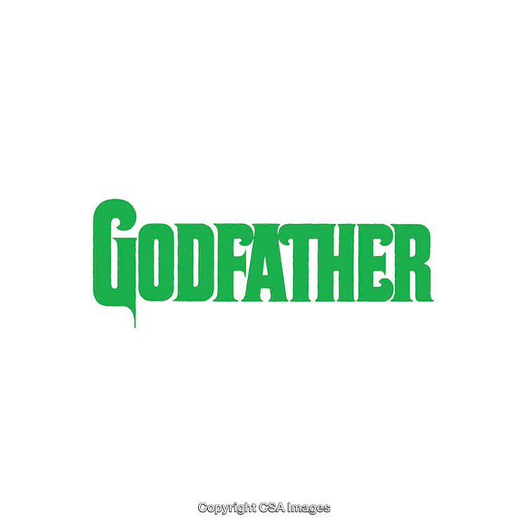 Bold Green Godfather Text on Clean White Background