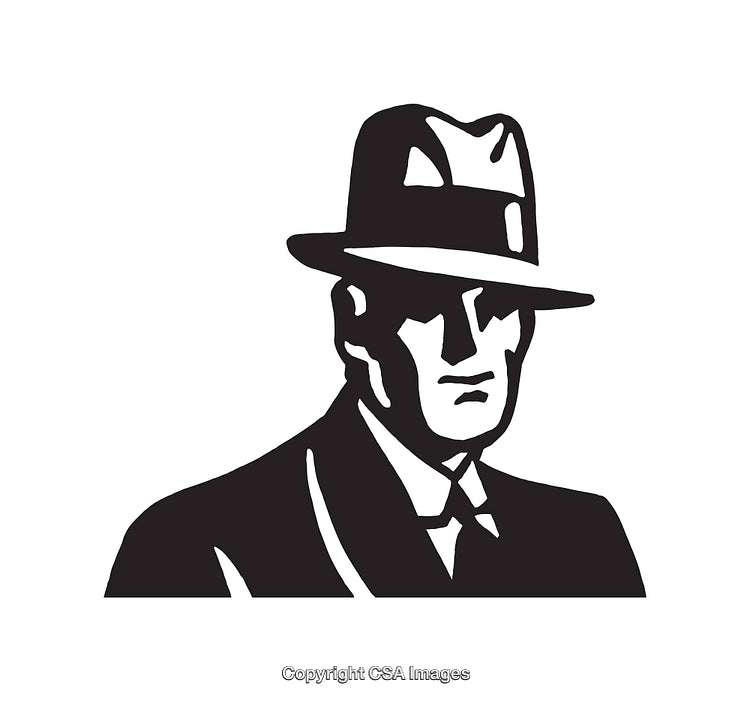 Classic Black and White Portrait of a Man in a Fedora Hat