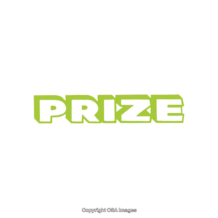 Green Prize Text Against a Clean White Background for Concept Design