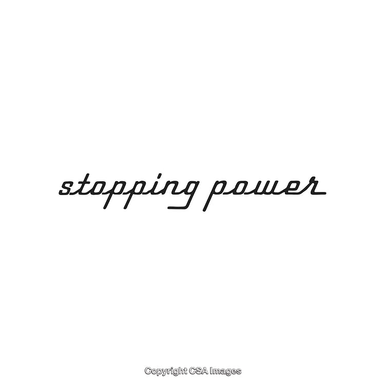 Stylish Typography Featuring the Phrase 'Stopping Power' in Black on White Background