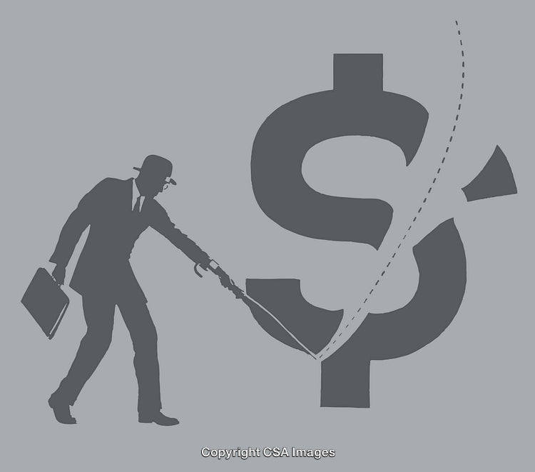 Silhouette Art Depicting Financial Concept Through Dollar Sign