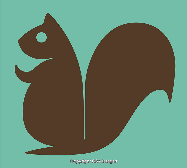 Minimalistic Silhouette of a Squirrel on a Bright Background