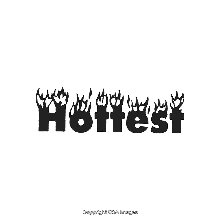 Fiery Text Design Showcasing the Word 'Hottest' with Stylish Flames