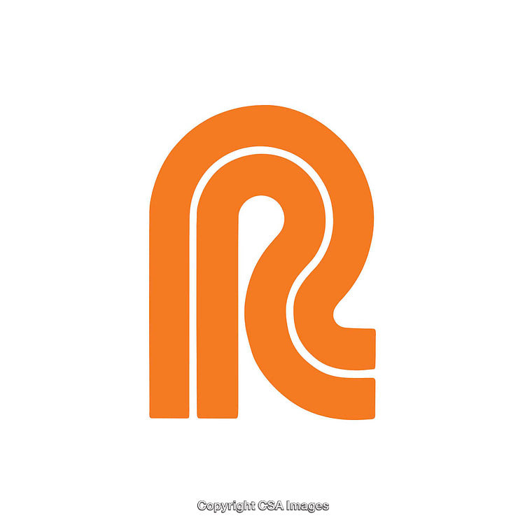 Stylish Orange Letter R Design with Minimalistic Curves