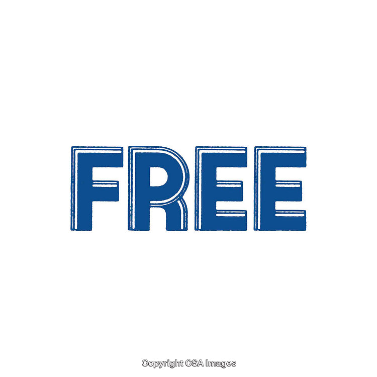 Blue Typeface Illustration Displaying the Word Free On White Background