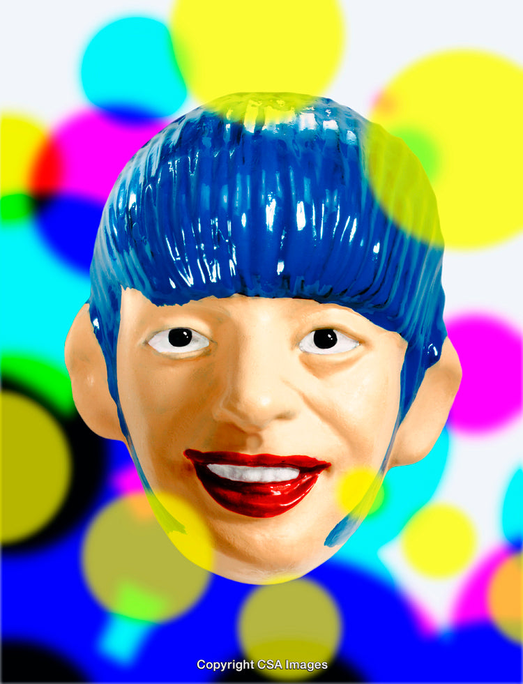 Colorful Plastic Figure Set Against a Bright and Vivid Abstract Background