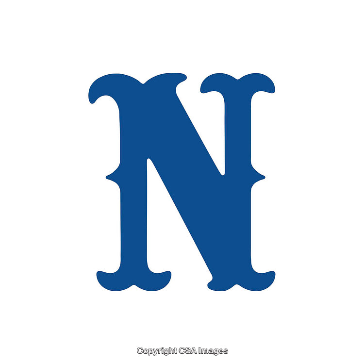 Blue Letter N Typography on White Background for Graphic Design Projects