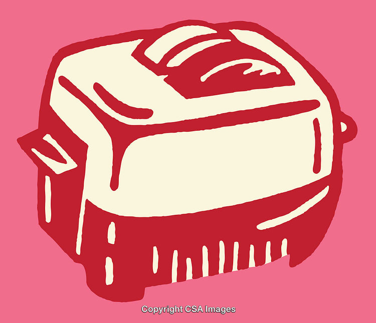 Colorful Line Art Illustration of a Retro Kitchen Appliance