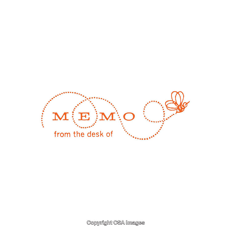 Minimalist Orange Memo Design with Bee-Themed Visual Motif