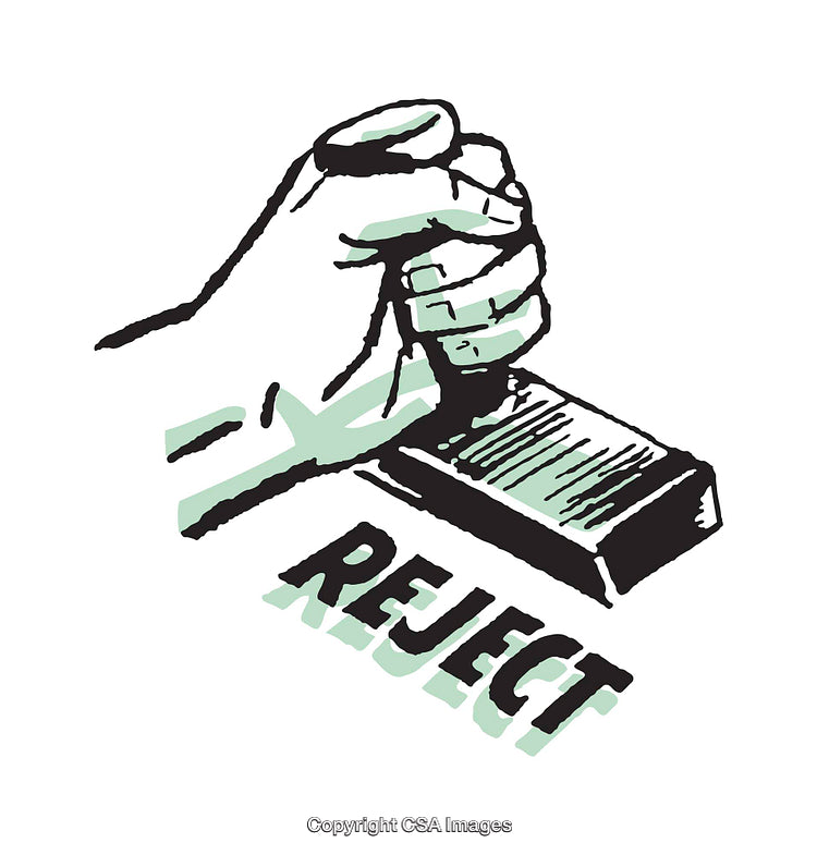 Hand Stamping Rejected In Bold Artistic Style Illustration
