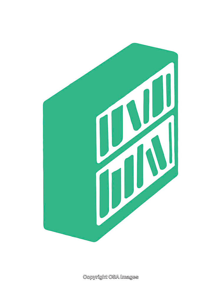 Minimalist Green Bookshelf Icon with Modern Geometric Style