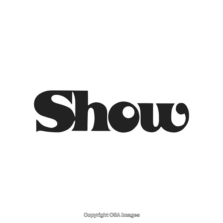 Black Word 'Show' in Stylish Retro Typography on White Background
