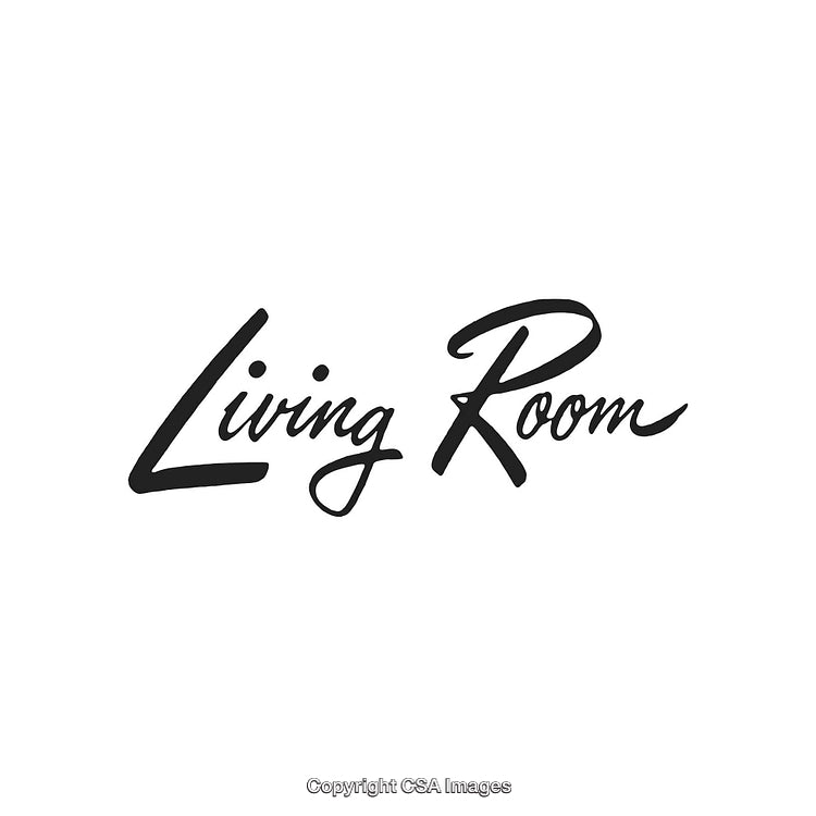 Elegant Calligraphy Text Featuring the Words 'Living Room' in Stylish Script
