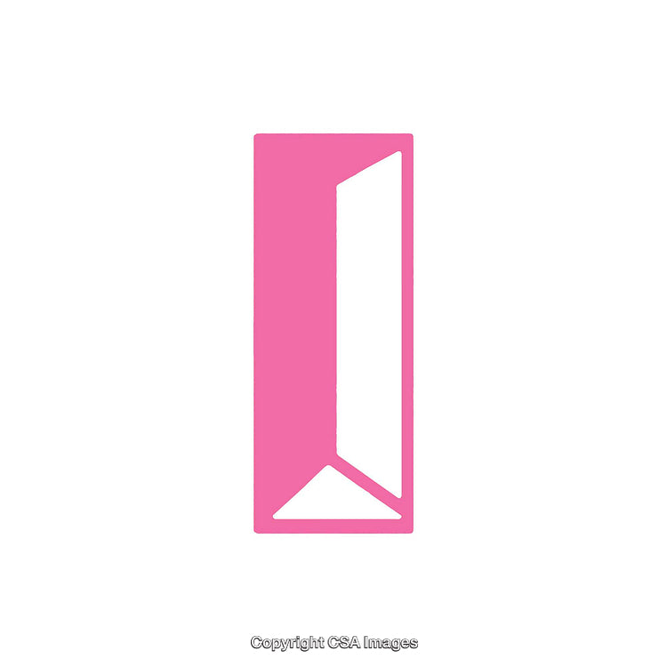 Abstract Pink Letter I Icon Graphic on White Background