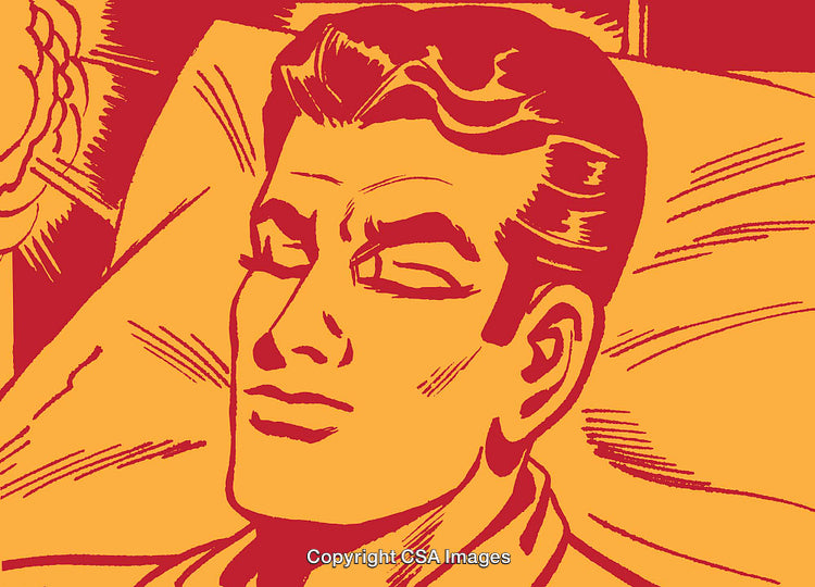 Retro Pop Art Illustration of a Relaxed Man in a Reposed Position