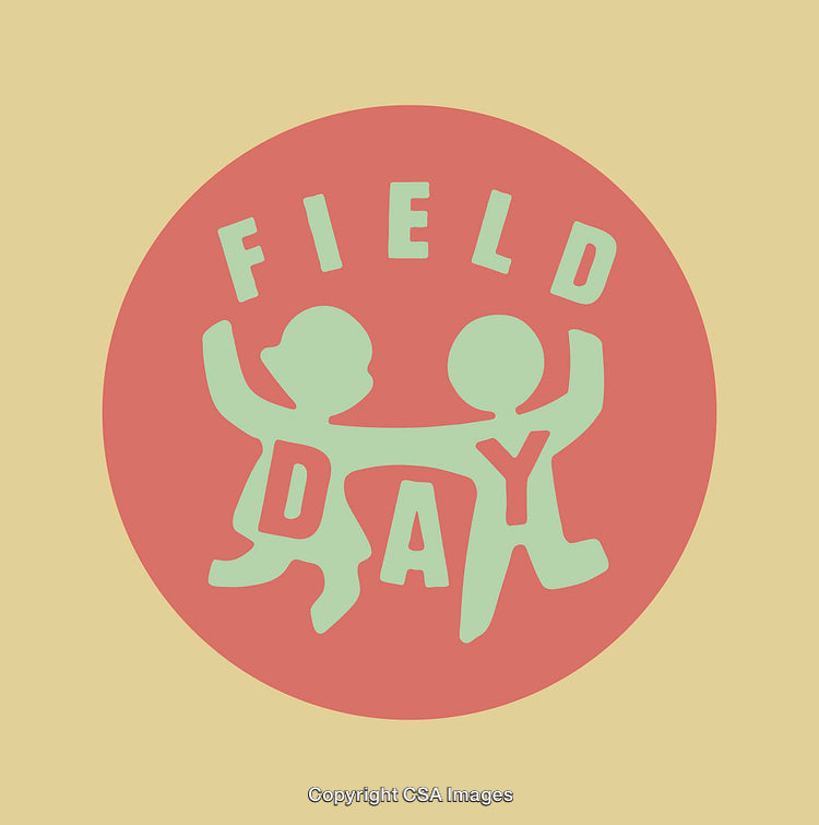 Colorful Design With Children Silhouettes and Fun Field Day Text
