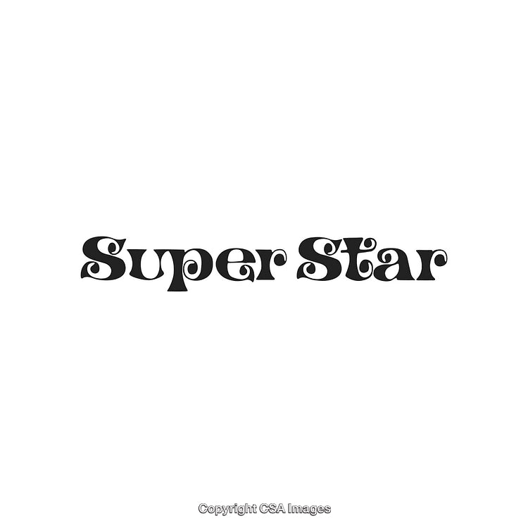 Retro Font Typography Featuring the Words 'Super Star' on a White Background