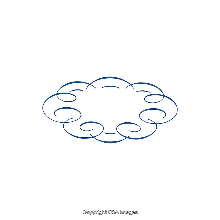 Minimalist Blue Swirling Cloud Design on White Background