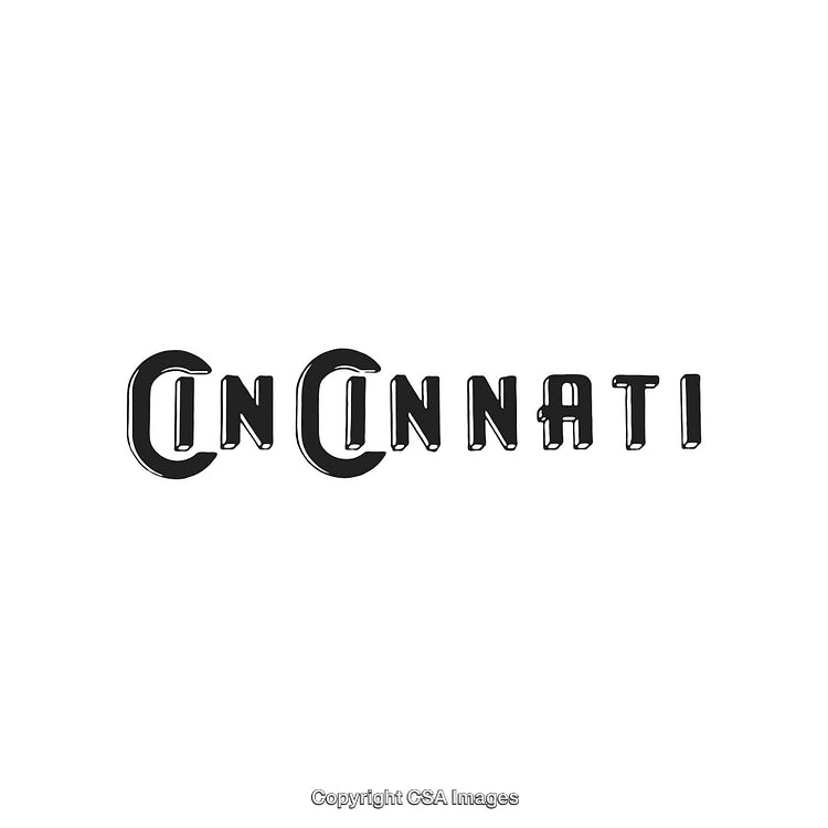 Vintage Hand-Drawn Text Design Featuring Stylish Cincinnati Lettering