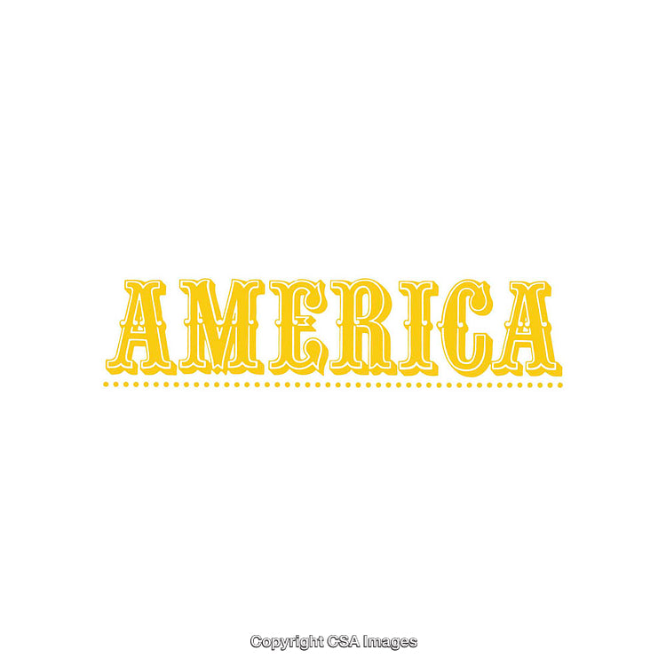 Yellow Typographic Design Featuring the Word America in Bold Font