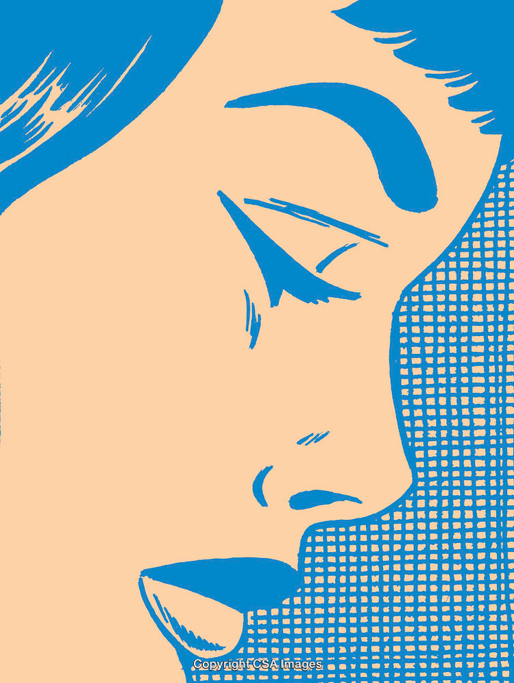 Stylized Retro Artwork Depicting Emotional Expression in Pop Art Style