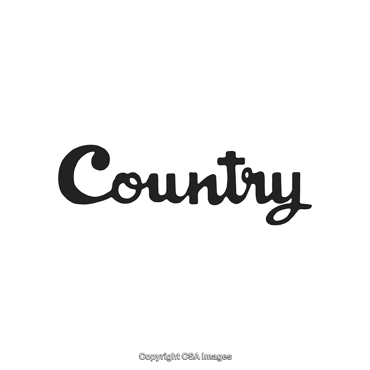 Stylized Black Typography for the Word 'Country' With a Minimalist Design