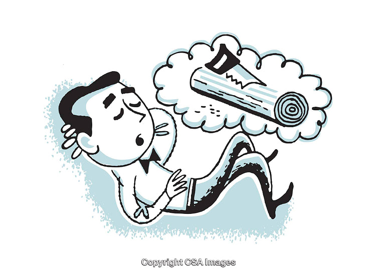 Man Dreaming of Rolling a Log in Colorful Illustration