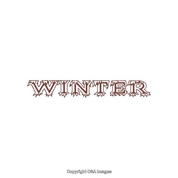 Stylized Ice-Inspired Illustration of the Word Winter in Brown Hue
