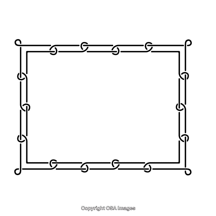 Simple Black and White Chain-Link Frame on a White Background