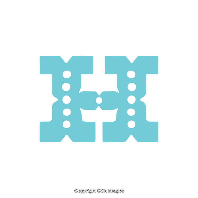 Stylized Letter H Logo with Symmetric Circular Design in Light Blue