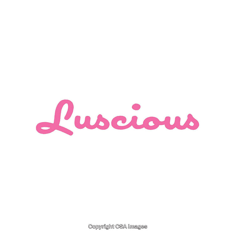 Luscious Cursive Text in Pink on a White Background