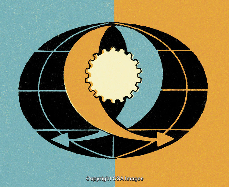 Abstract Geometric Design Depicting Balance and Industrial Themes