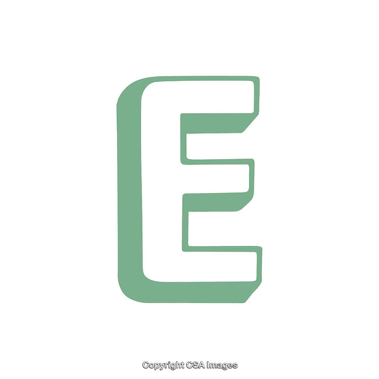 Stylized Green Letter 'E' on a Clean White Background