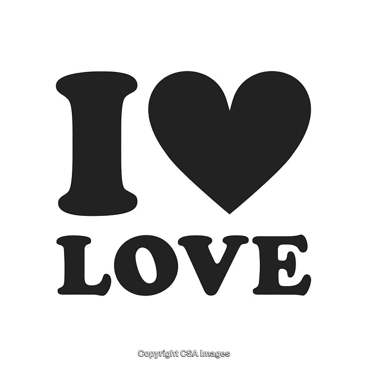 Graphic Design With I Love Statement Featuring a Simple Heart Icon