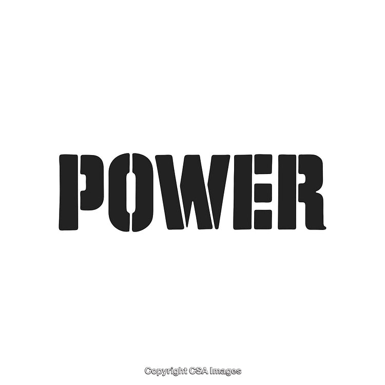 Powerful Bold Lettering Word Art on a Minimalist White Background