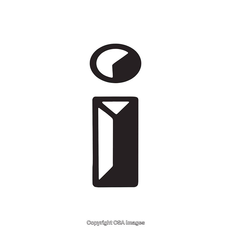 Minimalistic Monochrome Representation of the Letter I with Abstract Design