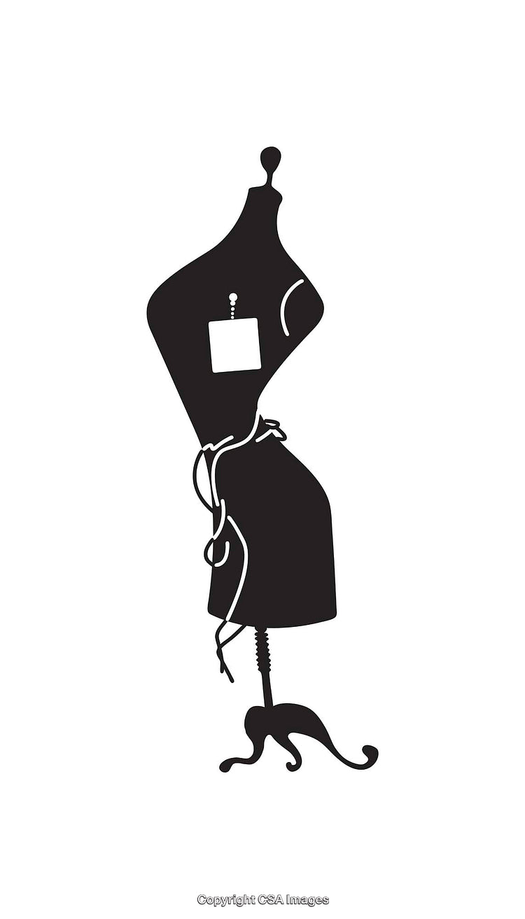Elegant Black and White Tailor Mannequin Icon with Minimalist Design