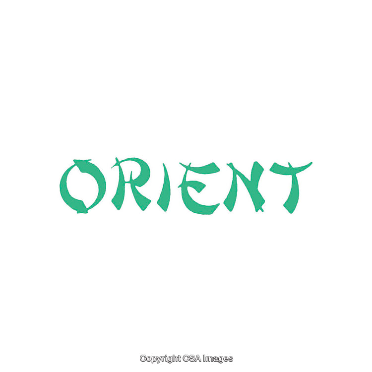 Green Typographic Design Featuring the Word Orient in Artistic Font Style