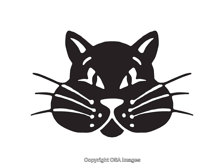 Black and White Line Art Cat Illustration with Minimalist Design