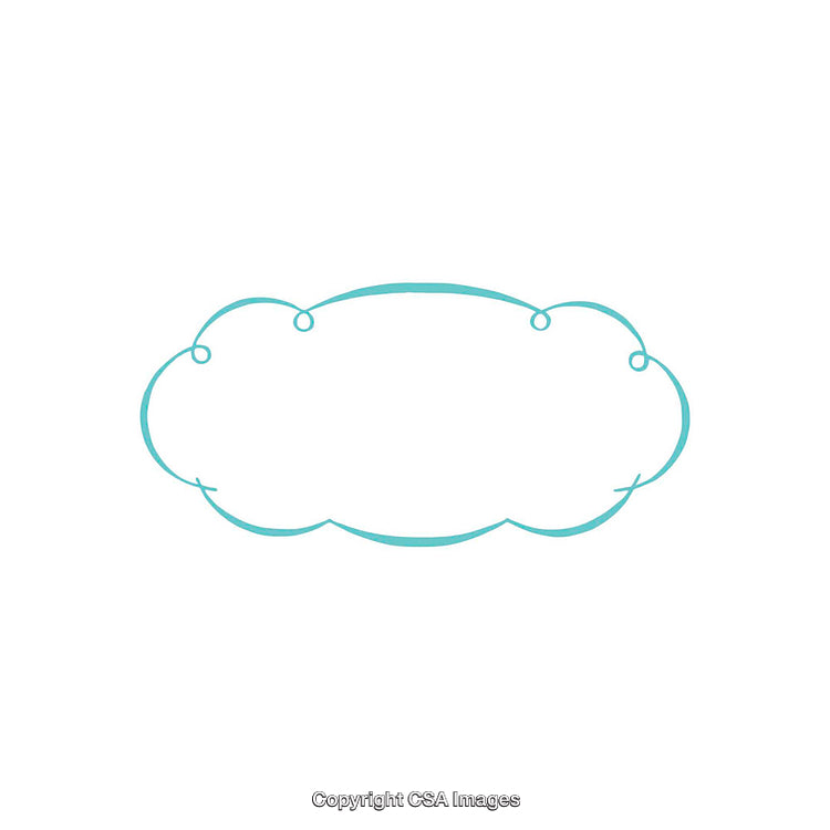 Minimalist Turquoise Cloud Frame on a White Background for Versatile Uses
