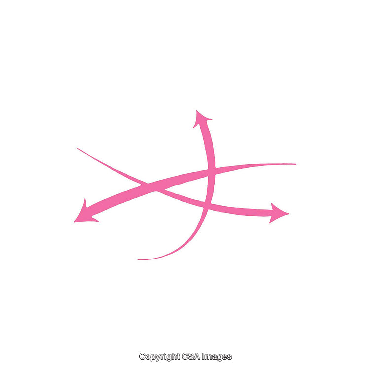 Intersecting Pink Arrows Symbol on White Background With Dynamic Design