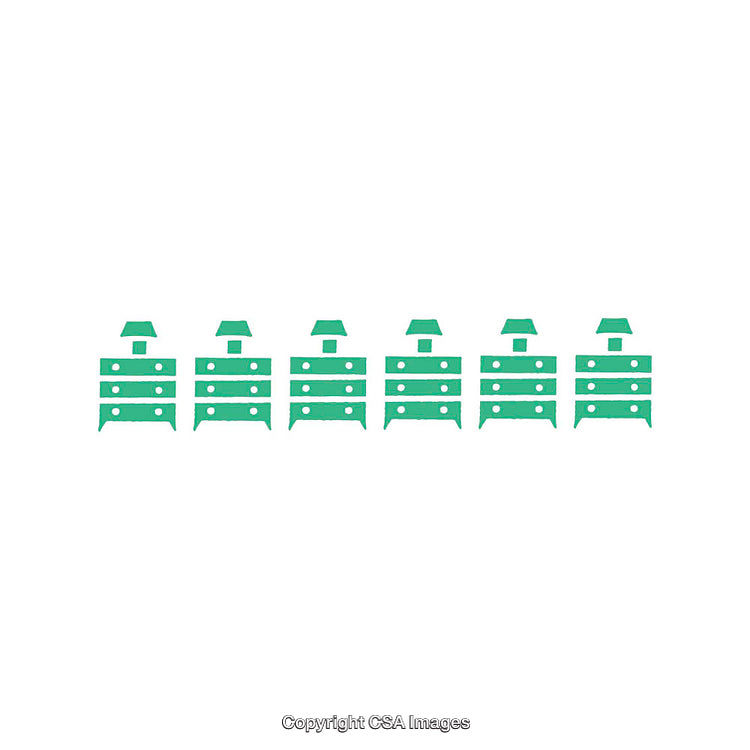 Abstract Pattern of Green Furniture Icons in Repeated Arrangement